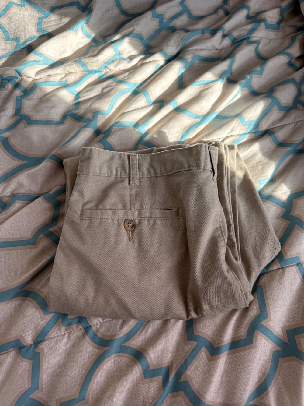 👖 George Mens Khaki Flat Front Chino Pants 32x30